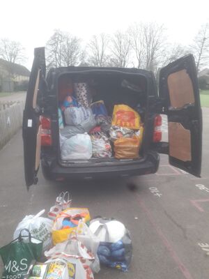 Ukraine donations delivered we filled a van and a car and still had a couple of bags left