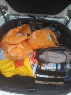 Ukraine donations delivered we filled a van and a car and still had a couple of bags left 2